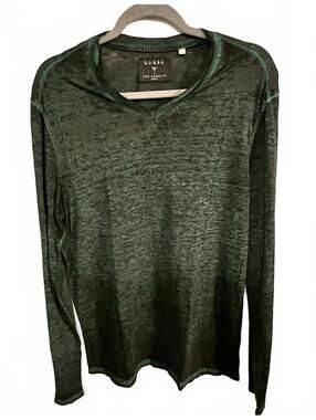 Guess Los Angeles Grunge Burnout Sheer Tee | Dark Indie Rock Aesthetic Size Med
